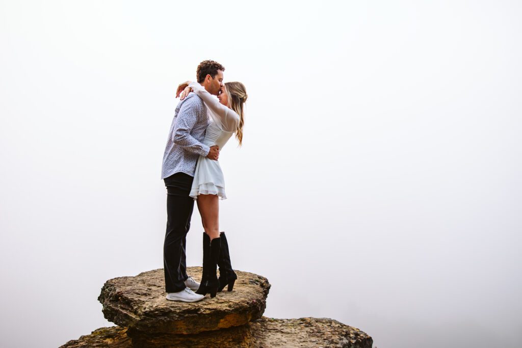 Foggy engagement session in Nashville, Tennessee