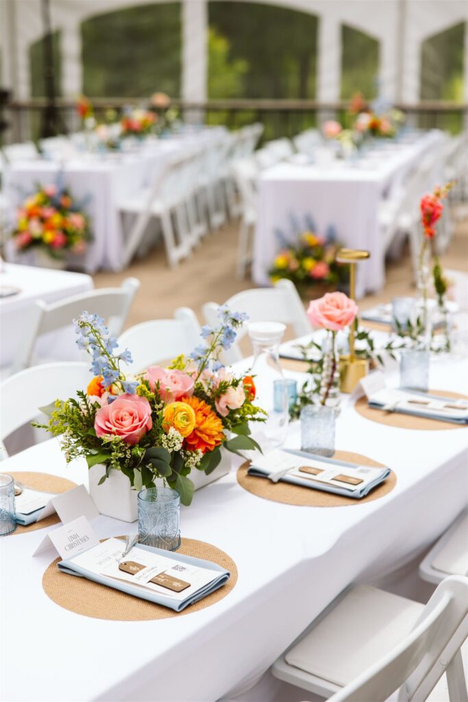 Elegant wedding reception tent decor ideas