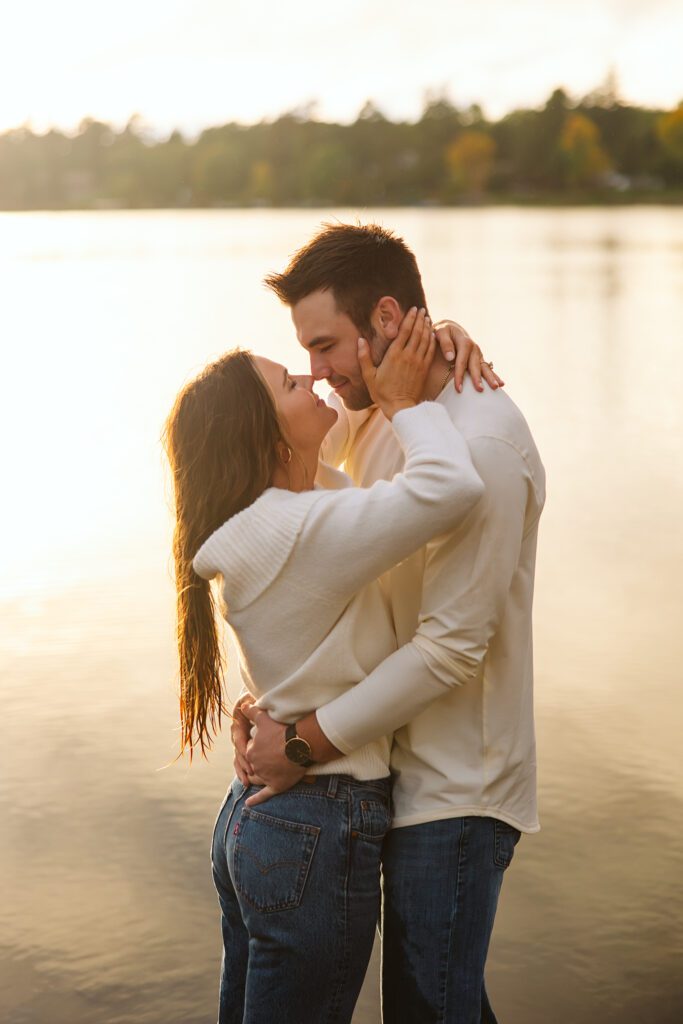 Lakeside sunset engagement session photographed by Alyssa Ashley Photography