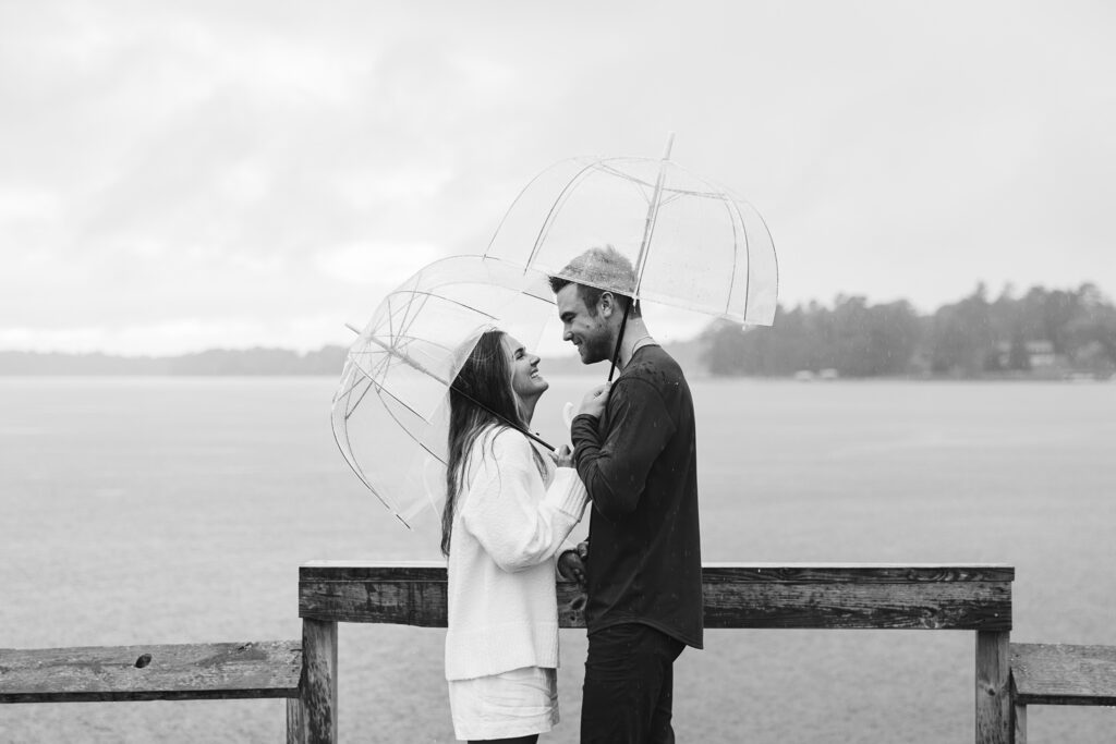 Minnesota engagement session in the rain