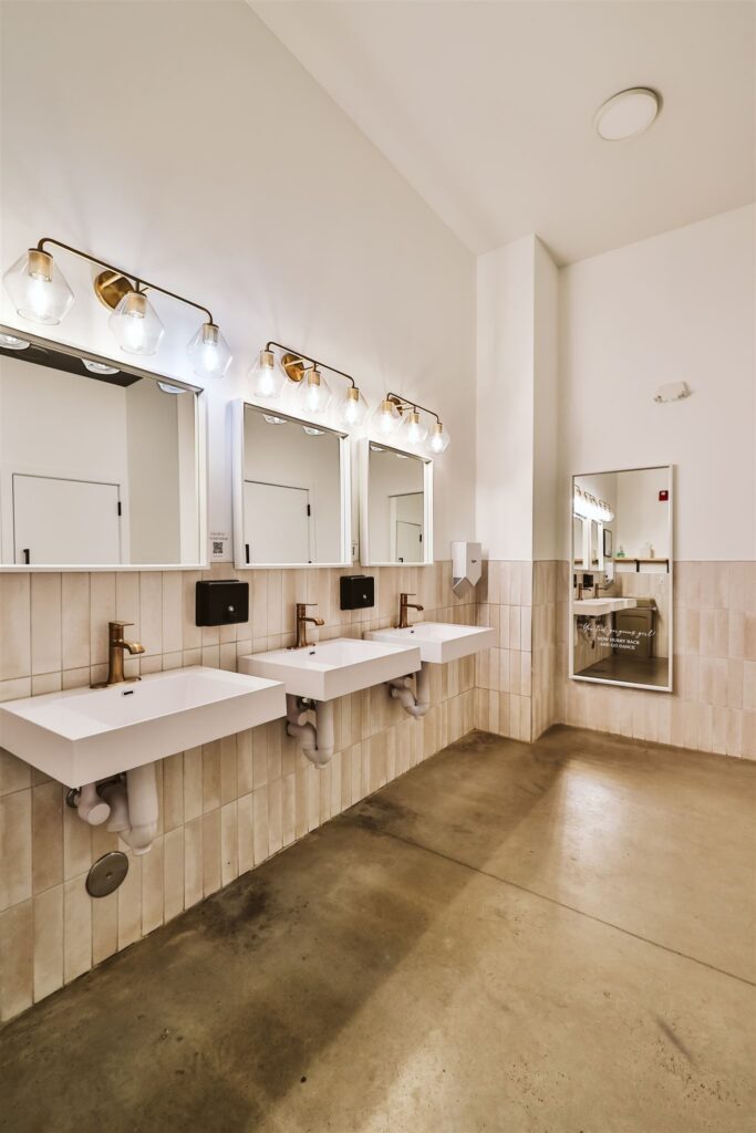 Guest restrooms at Catalyst by Nature Link