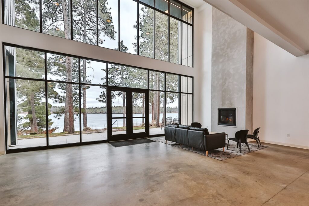 Atrium overlooking the lake at Catalyst by Nature Link