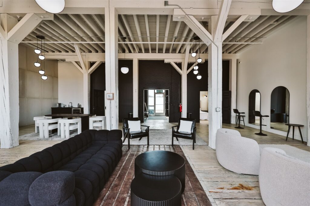 Groom's den at modern Minnesota wedding venue, Northern Pacific Center, photographed by Alyssa Ashley Photography