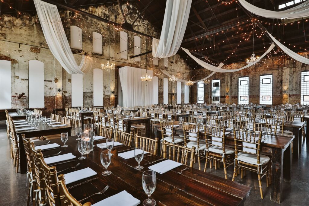 Elegant wedding reception space