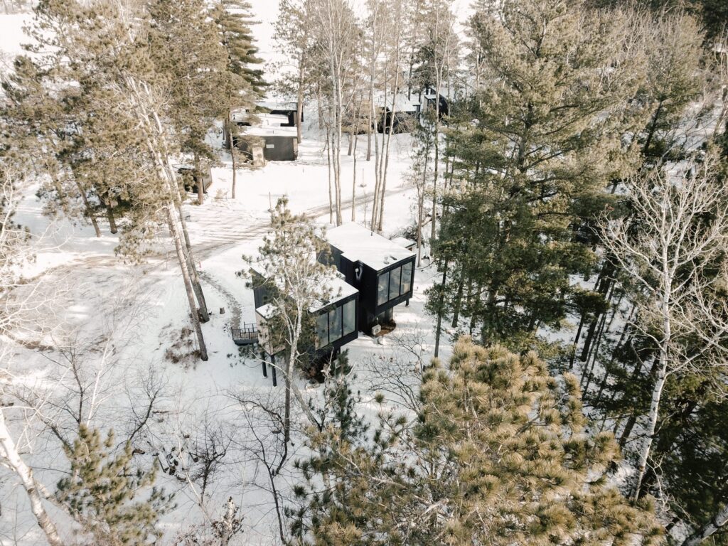 Drone view of lodging at Nature Link